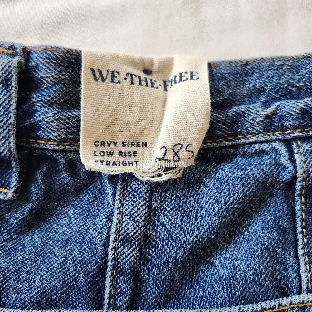 NWT We The Free People Crvy Siren Curvy Low Rise Straight Leg Blue Jeans sz 28 - Picture 5 of 7